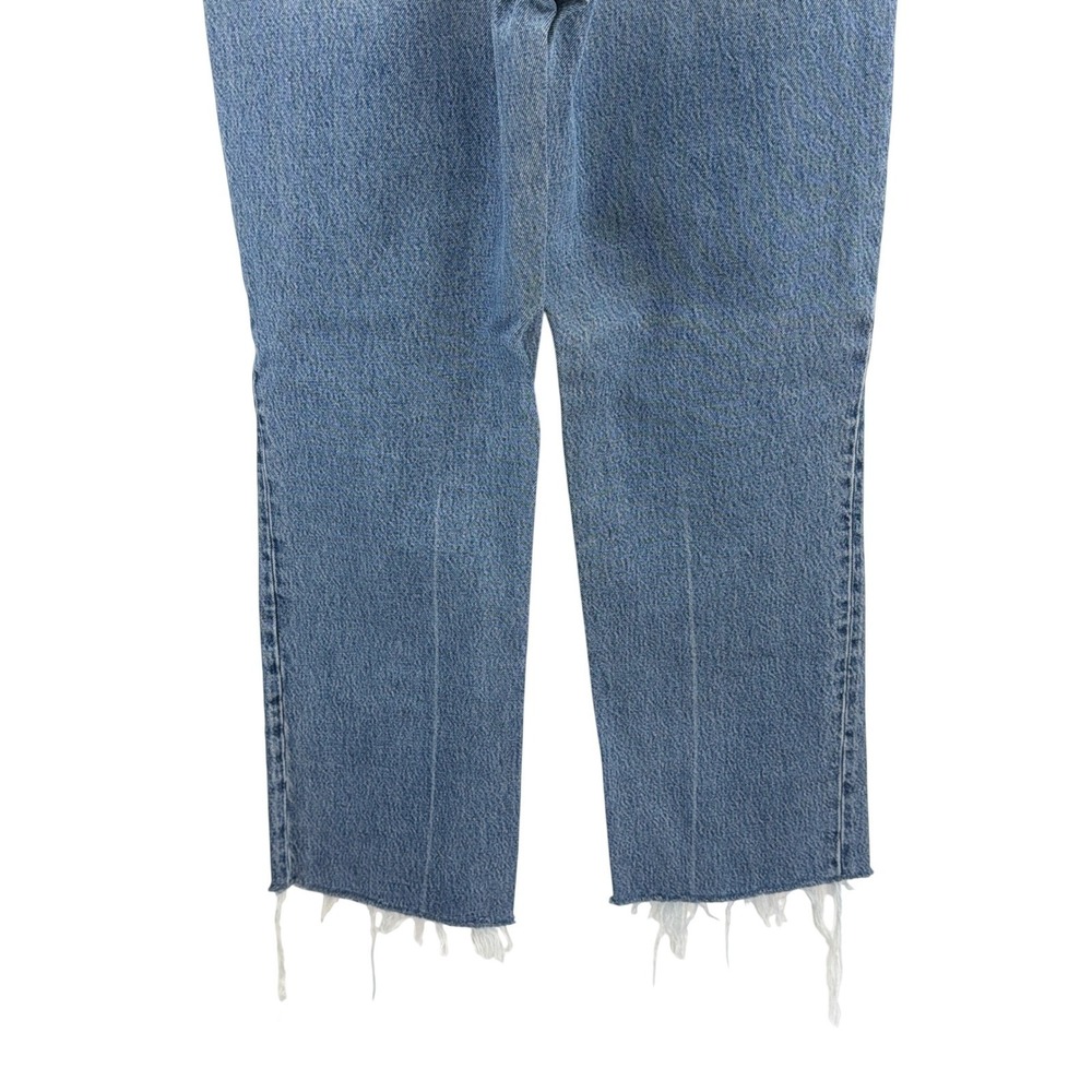 REFORMATION High Rise Wide Leg Jeans Light Wash Raw Hem Womens 28 - Picture 12 of 16